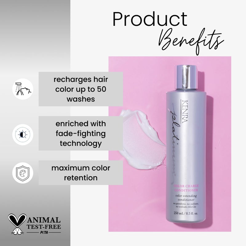 Kenra Professional Platinum Color Charge Conditioner | Color Extending | Recharges Hair Color Up To 50 Washes | Lightweight Moisturizer | Maximum Color Retention | All Hair Types & Colors | 8.5 fl. Oz - Image 1
